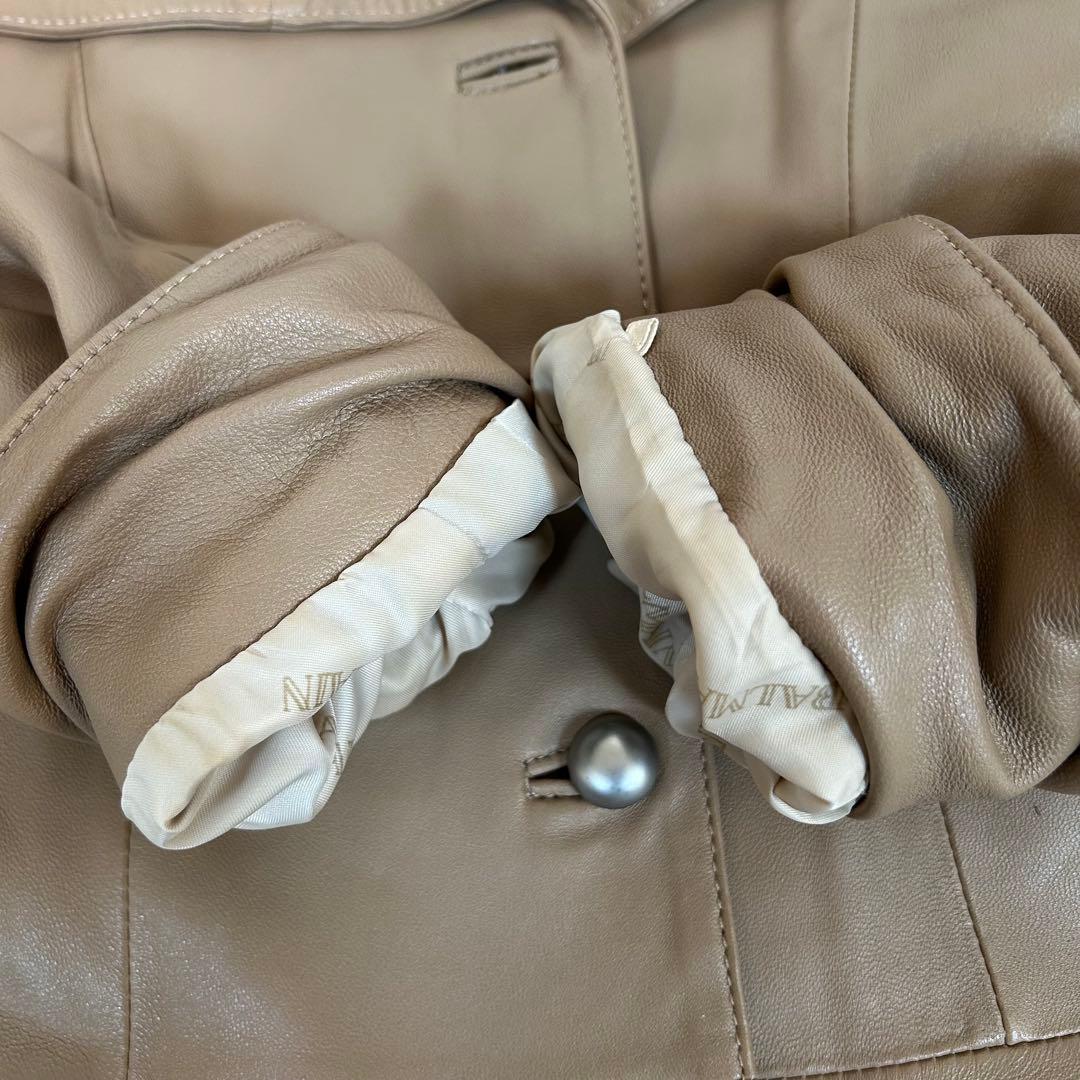美品❗️BALMAIN ラムレザー　ジャケット　羊革　銀ボタン　S
