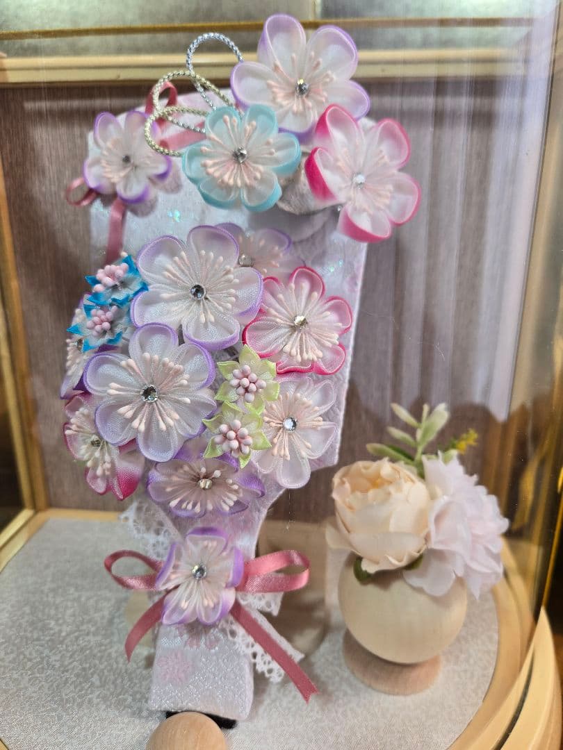 【一点限り】正月飾り　羽子板　ケース飾り　H64