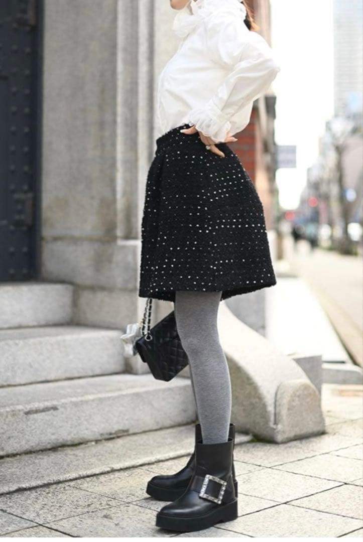 TREFLE +1⭐︎トレフル⭐︎ドットツイードタックショーパン⭐︎S