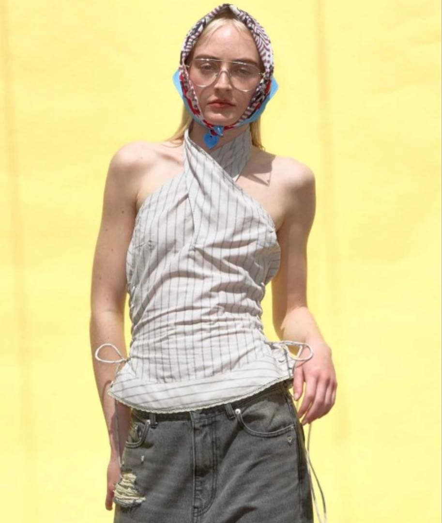 MAISON SPECIAL サイドレースアップホルターネックトップス