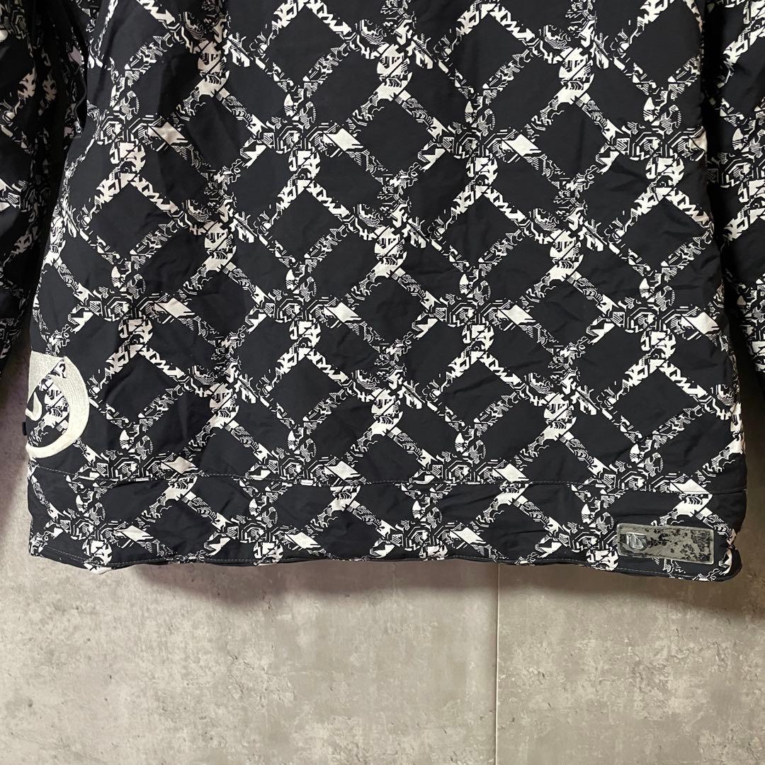 Burtonバートンスキーウェアスノーボードジャケットパーカー黒ブラック総柄希少