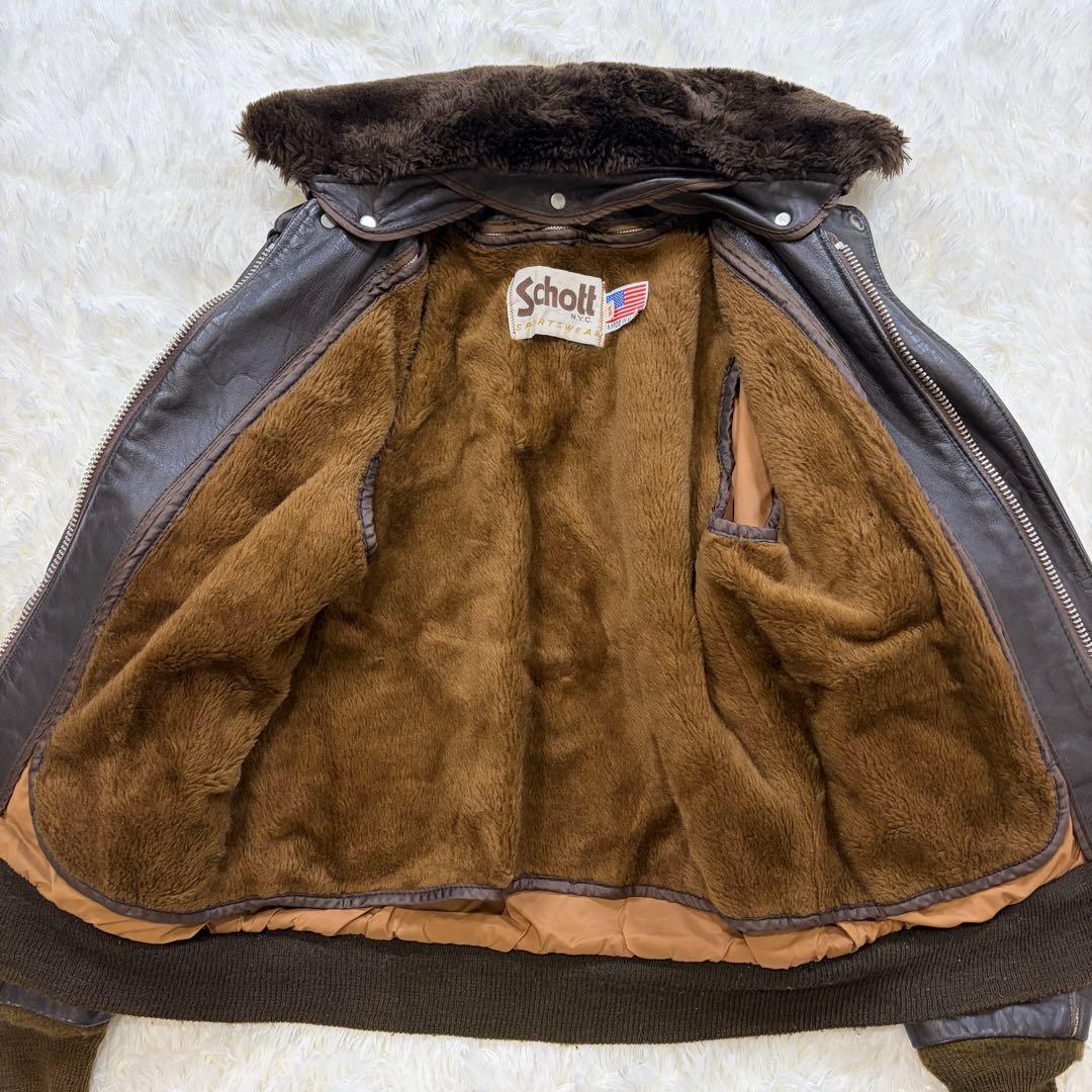 ショット G-1 184SM ボアライナー ボア襟 フライトジャケット 34