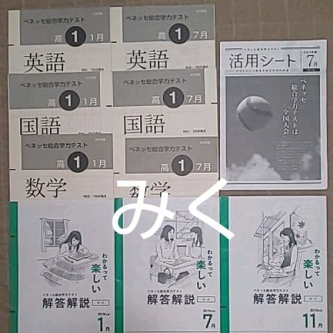 ベネッセ総合学力テスト 2019 高1 1月、７月、11月(解答解説のみ)