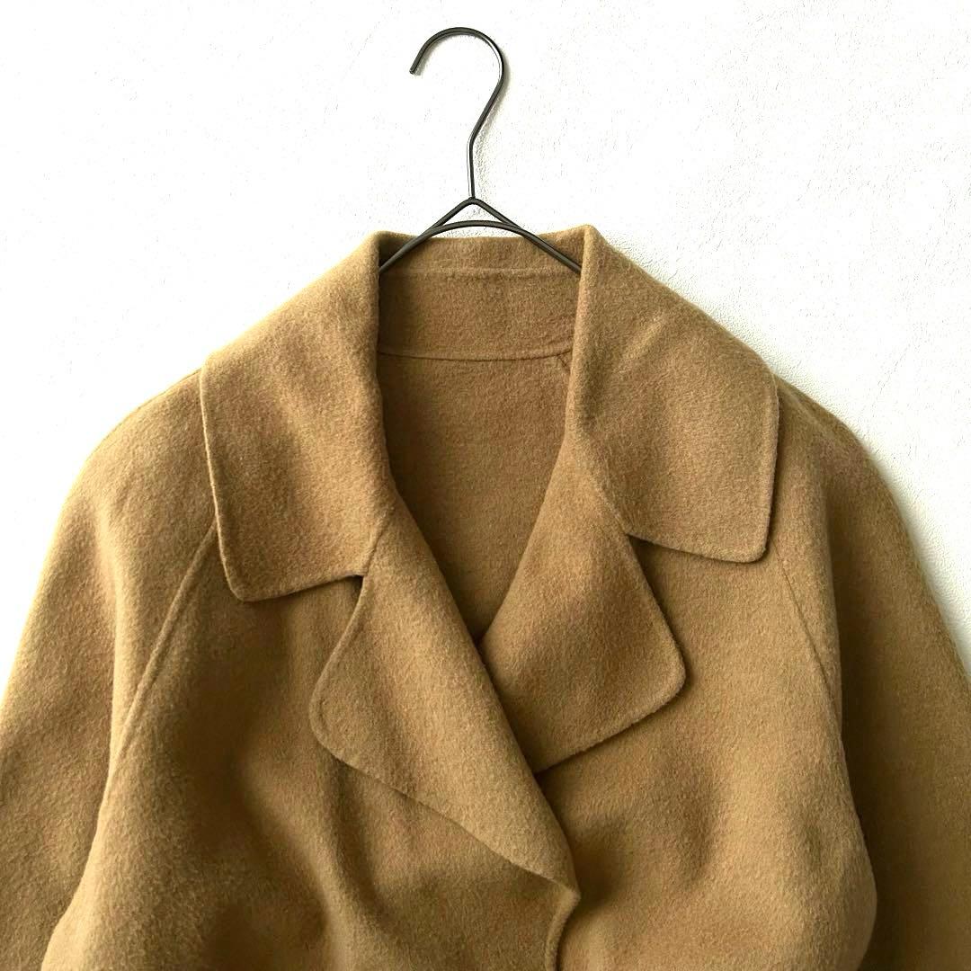 2963Z 美品 アナイ ロングリバーコート ベルト付き ウール キャメル S
