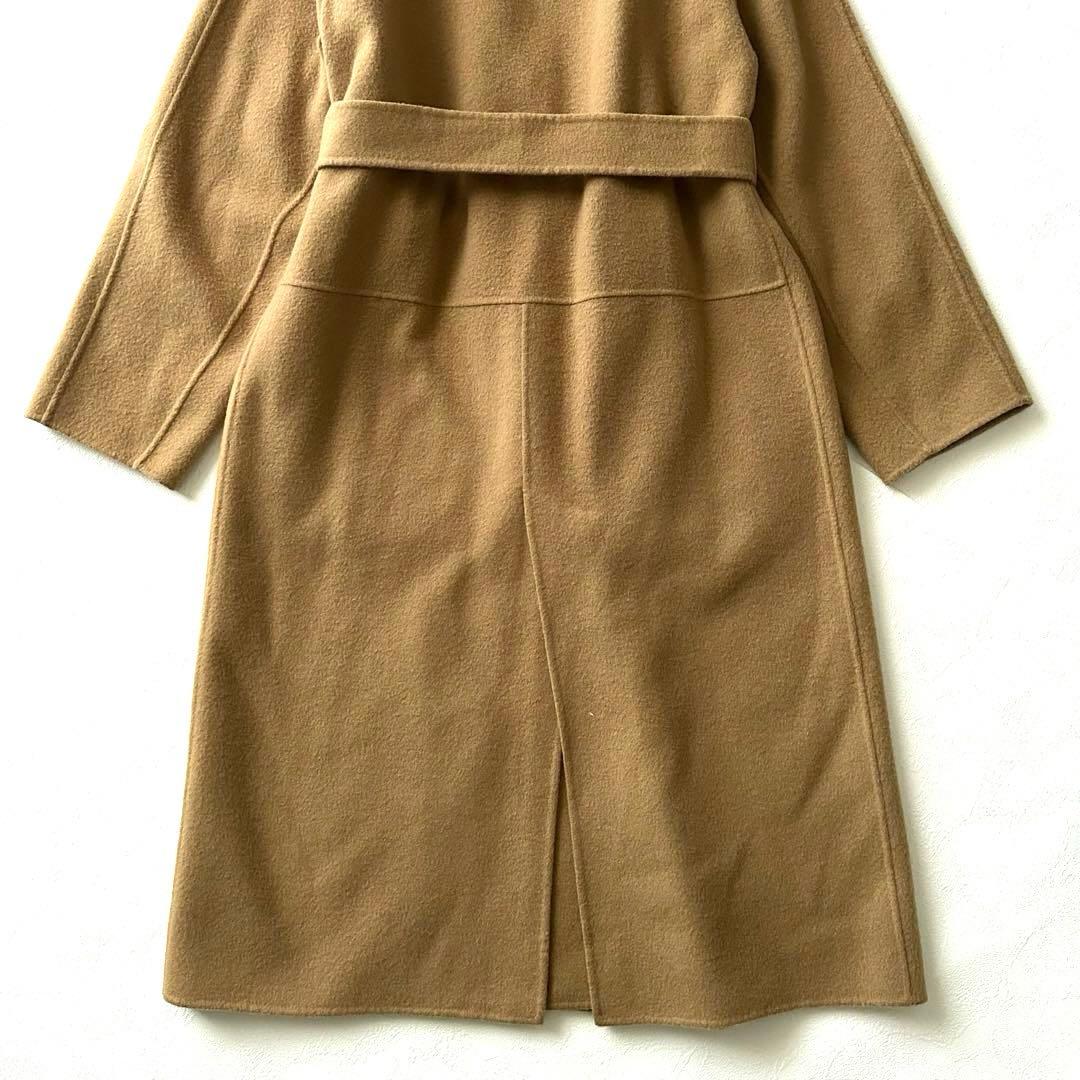 2963Z 美品 アナイ ロングリバーコート ベルト付き ウール キャメル S