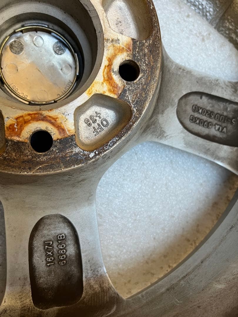 まーちゃんエンケイ 16インチ シルバー 5スポークホイール 7J16