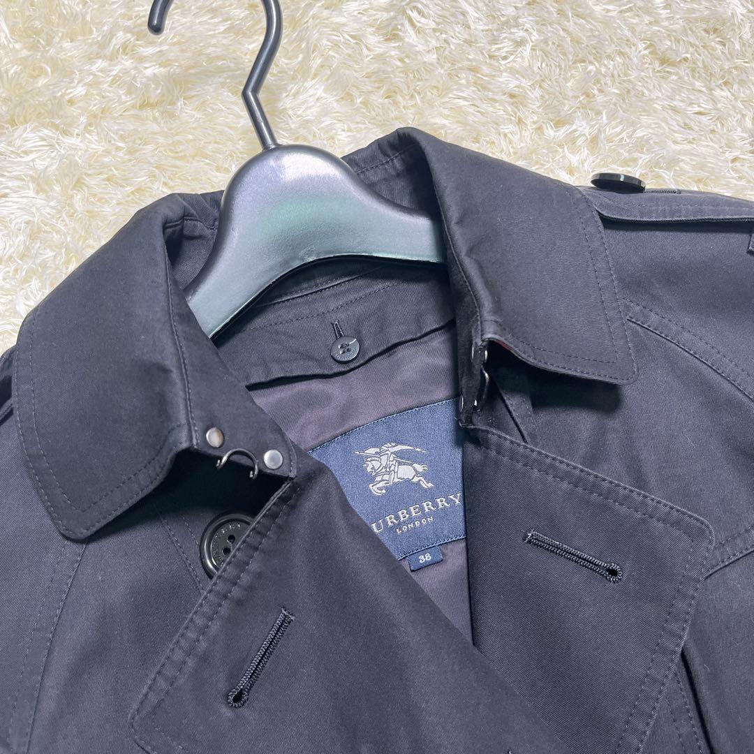 美品　バーバリーロンドン　トレンチコート　黒　ライナー　メガチェック　ベルト