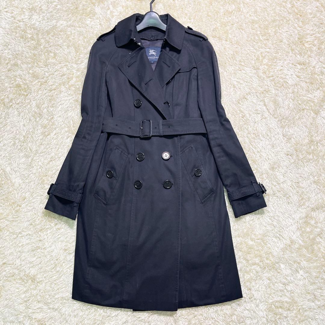 美品　バーバリーロンドン　トレンチコート　黒　ライナー　メガチェック　ベルト