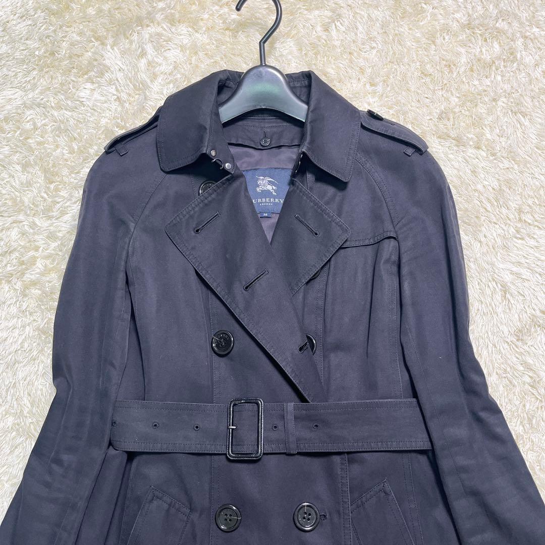 美品　バーバリーロンドン　トレンチコート　黒　ライナー　メガチェック　ベルト