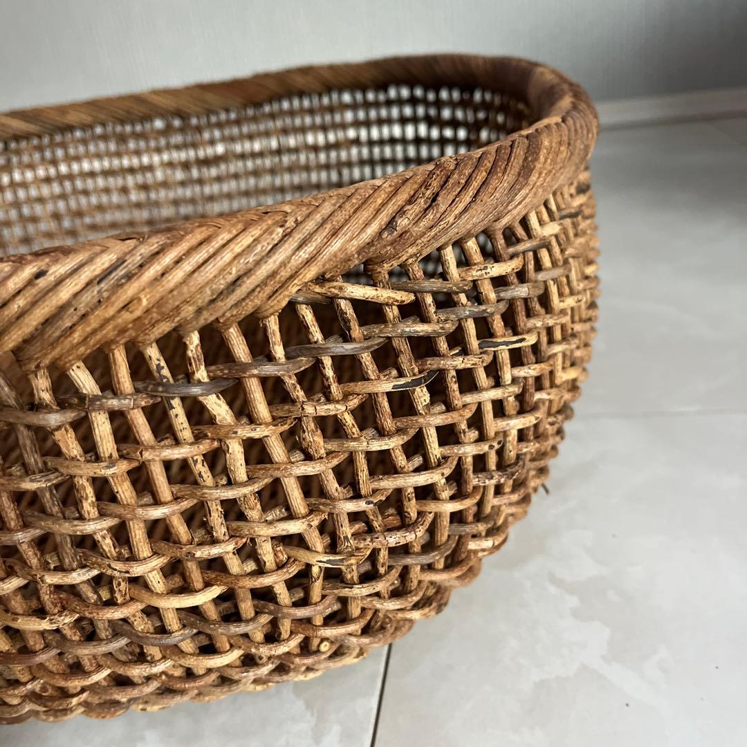 あけびバスケット　かご　スクエア籠　おしゃれ　収納　インテリア小物入れ　天然素材