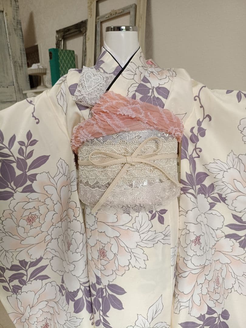 ブランドbonheur saisons着物と作り帯☆七五三７歳フルセット