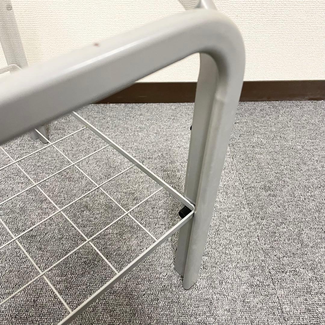 【アンティーク】アイアンフレーム 長方形 ガラスローテーブル 網棚付 昭和レトロ