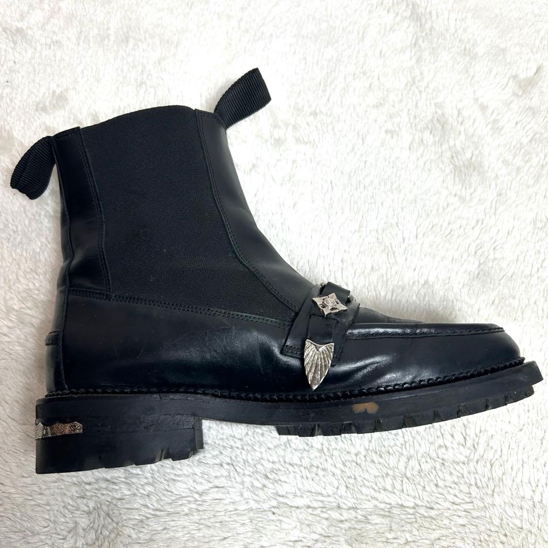 TOGA VIRILISブラックレザー サイドゴアブーツ