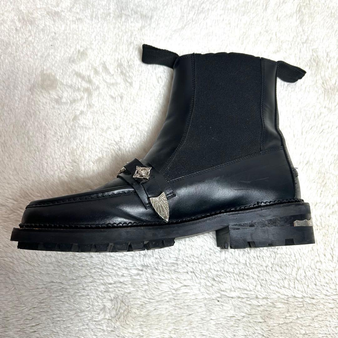 TOGA VIRILISブラックレザー サイドゴアブーツ