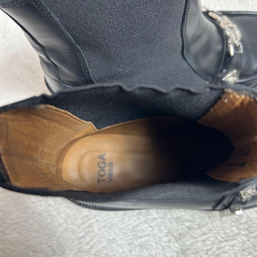 TOGA VIRILISブラックレザー サイドゴアブーツ