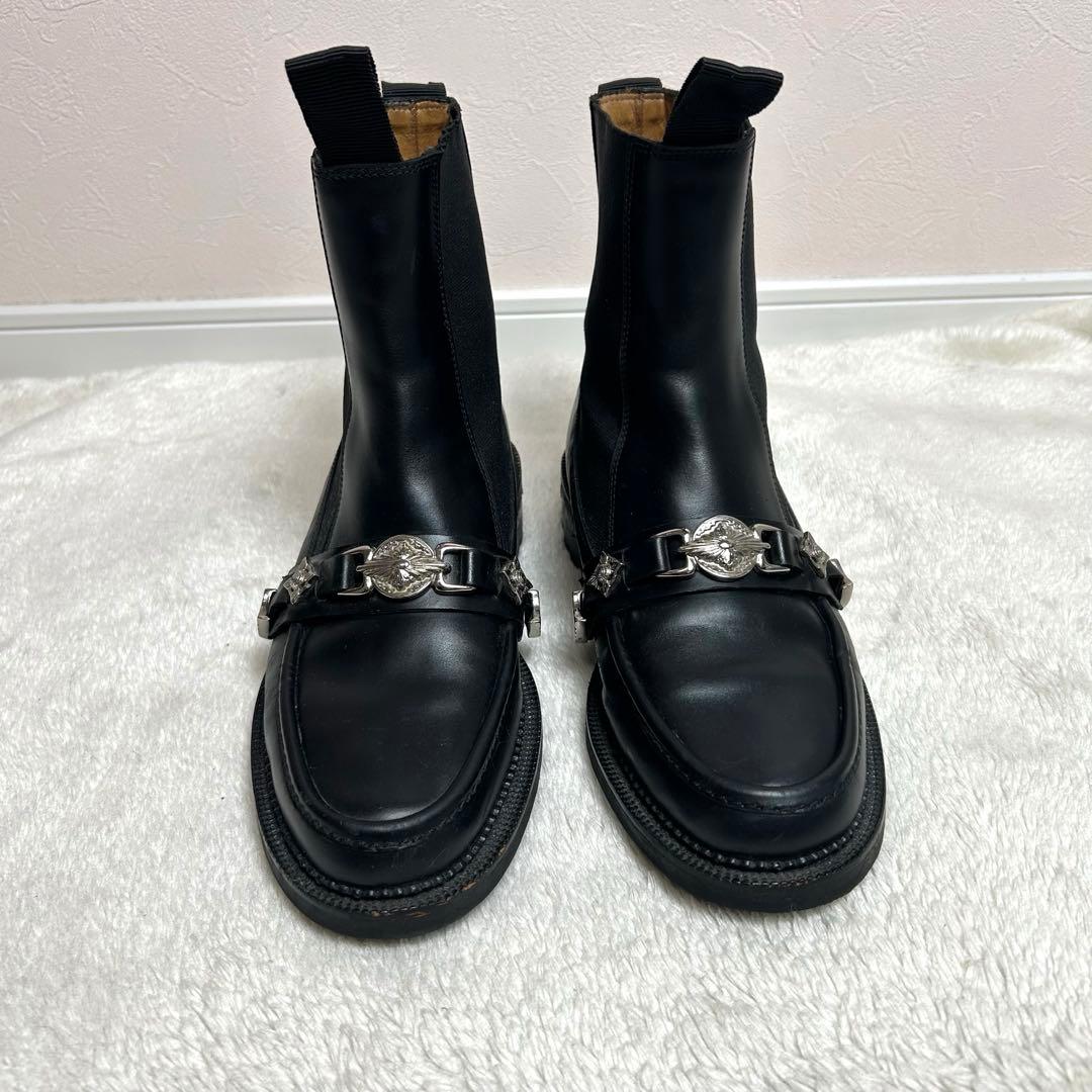 TOGA VIRILISブラックレザー サイドゴアブーツ