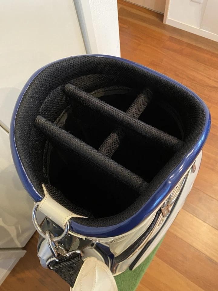 タイトリスト エナメル ゴルフバッグ カート キャディバッグ 青/緑ライン