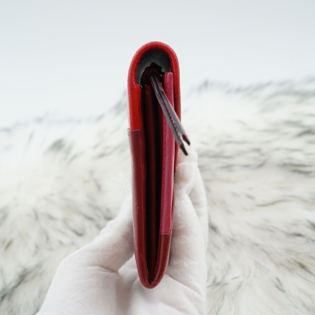 極美品　Chloe クロエ　長財布　二つ折り　レター型　エンベロープ　レッド