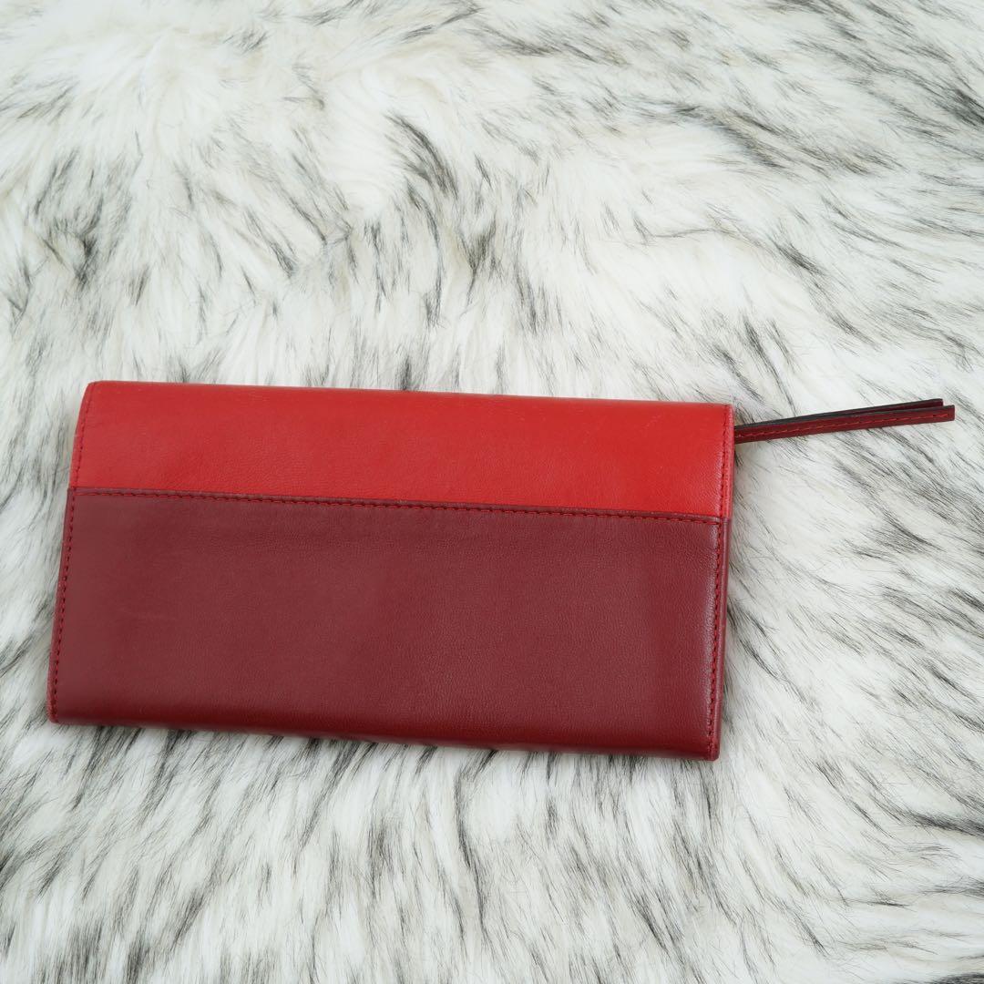 極美品　Chloe クロエ　長財布　二つ折り　レター型　エンベロープ　レッド