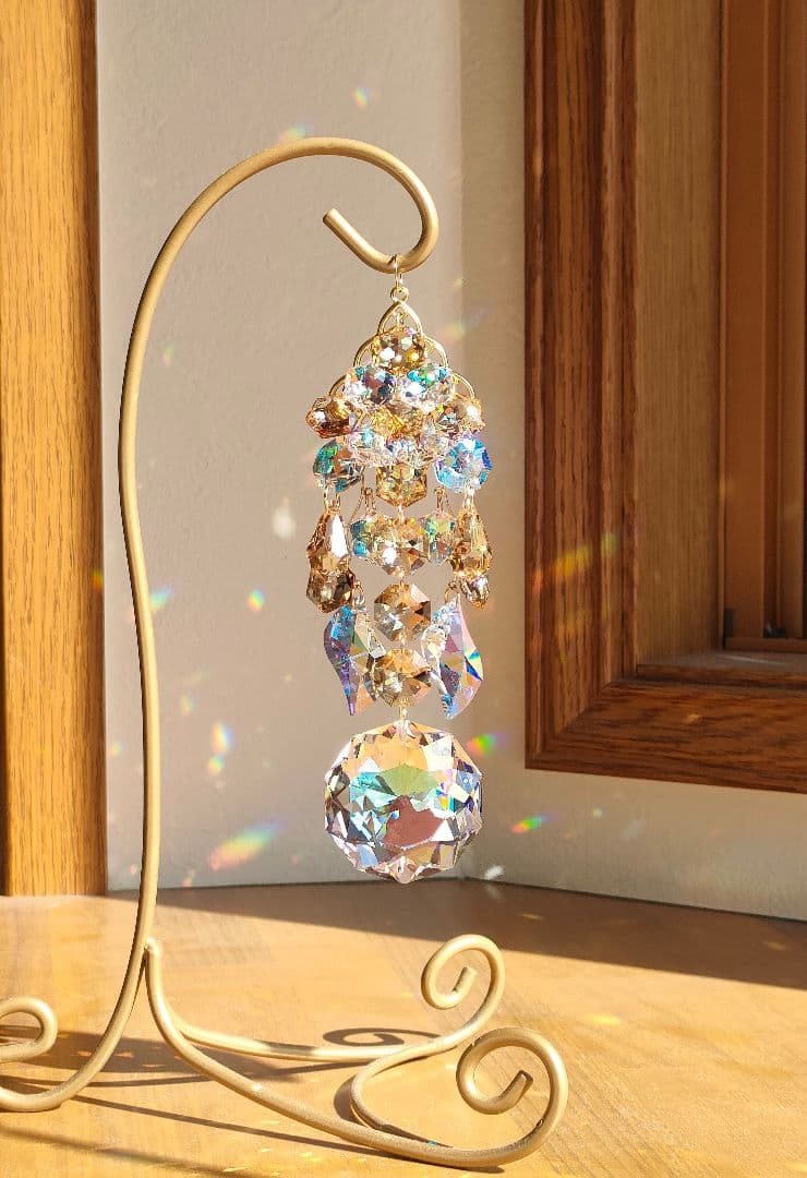 スワロフスキー✨️サンキャッチャー　ダリア✯ブルーAB