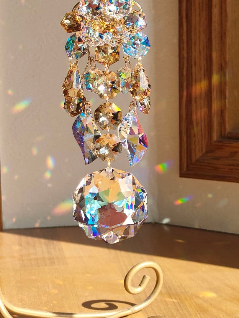 スワロフスキー✨️サンキャッチャー　ダリア✯ブルーAB