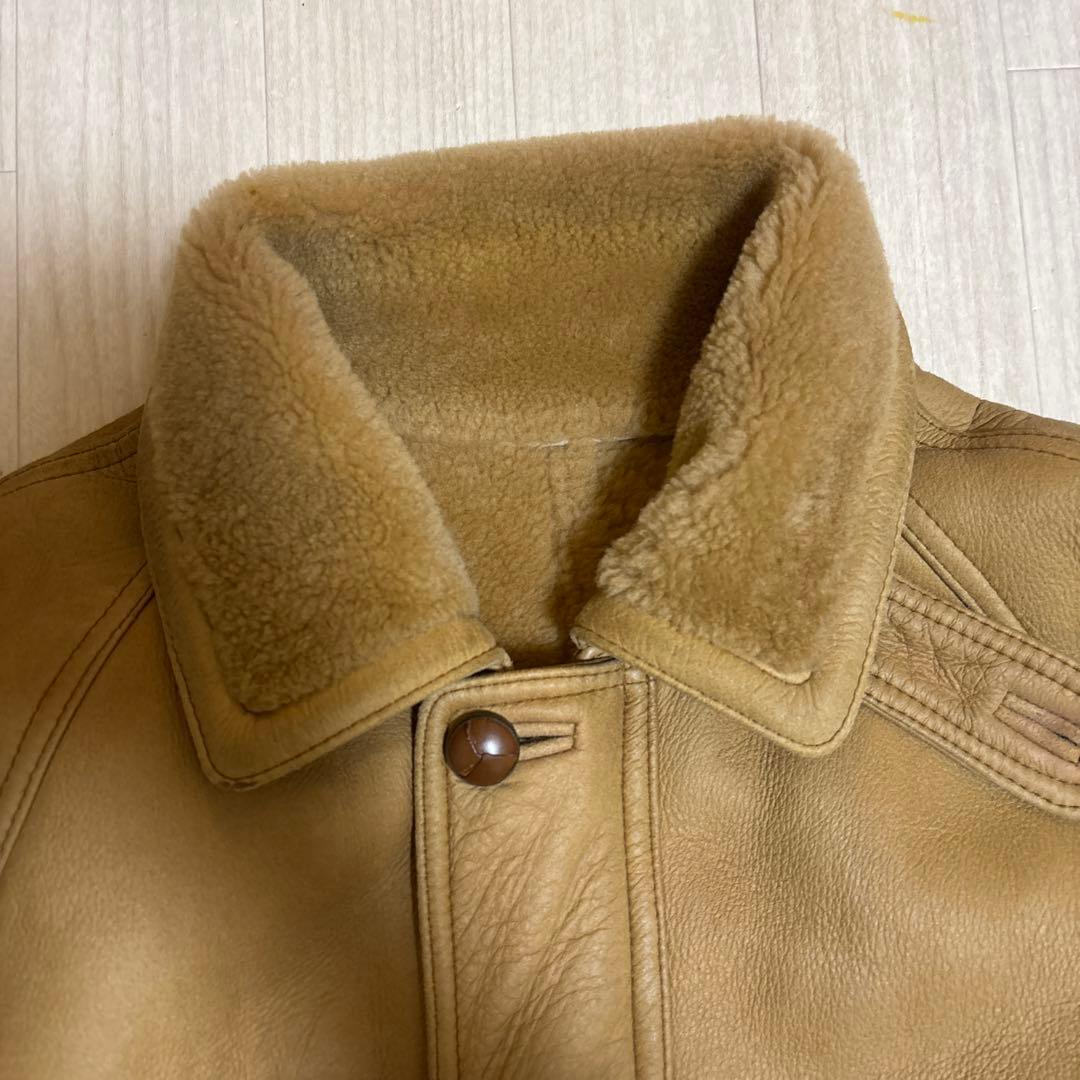 70s~80s Eddie Bauer ムートンコート ジャケット 黒タグ