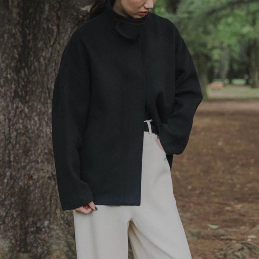 crewre クルーレ 2wayウールリバーショートコート サイズ3 ブラック