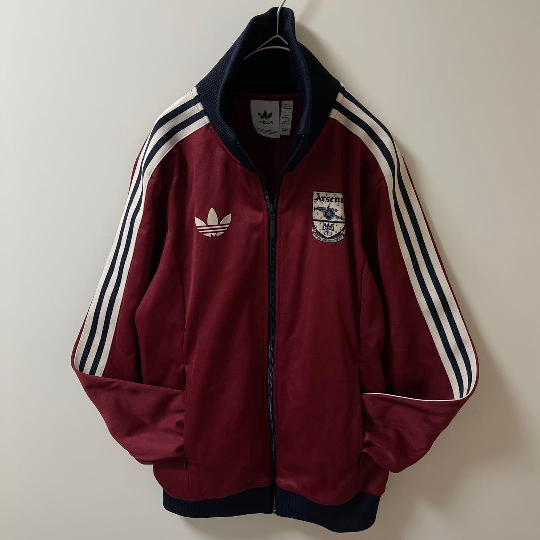 新品同様Ｓ】アーセナル　アディダス刺繍トラックジャケットジャージトップ　マルーン