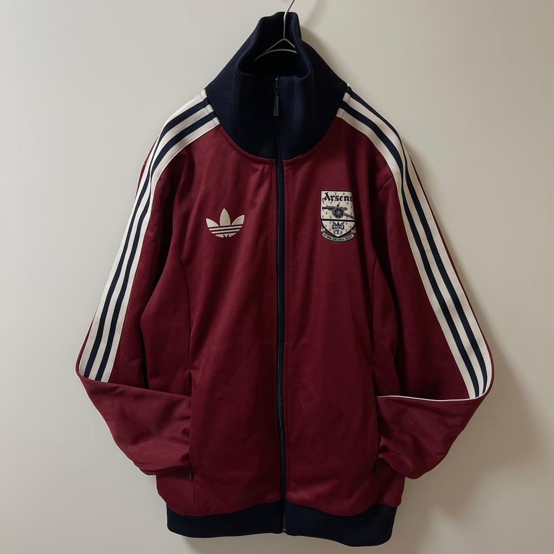 新品同様Ｓ】アーセナル　アディダス刺繍トラックジャケットジャージトップ　マルーン