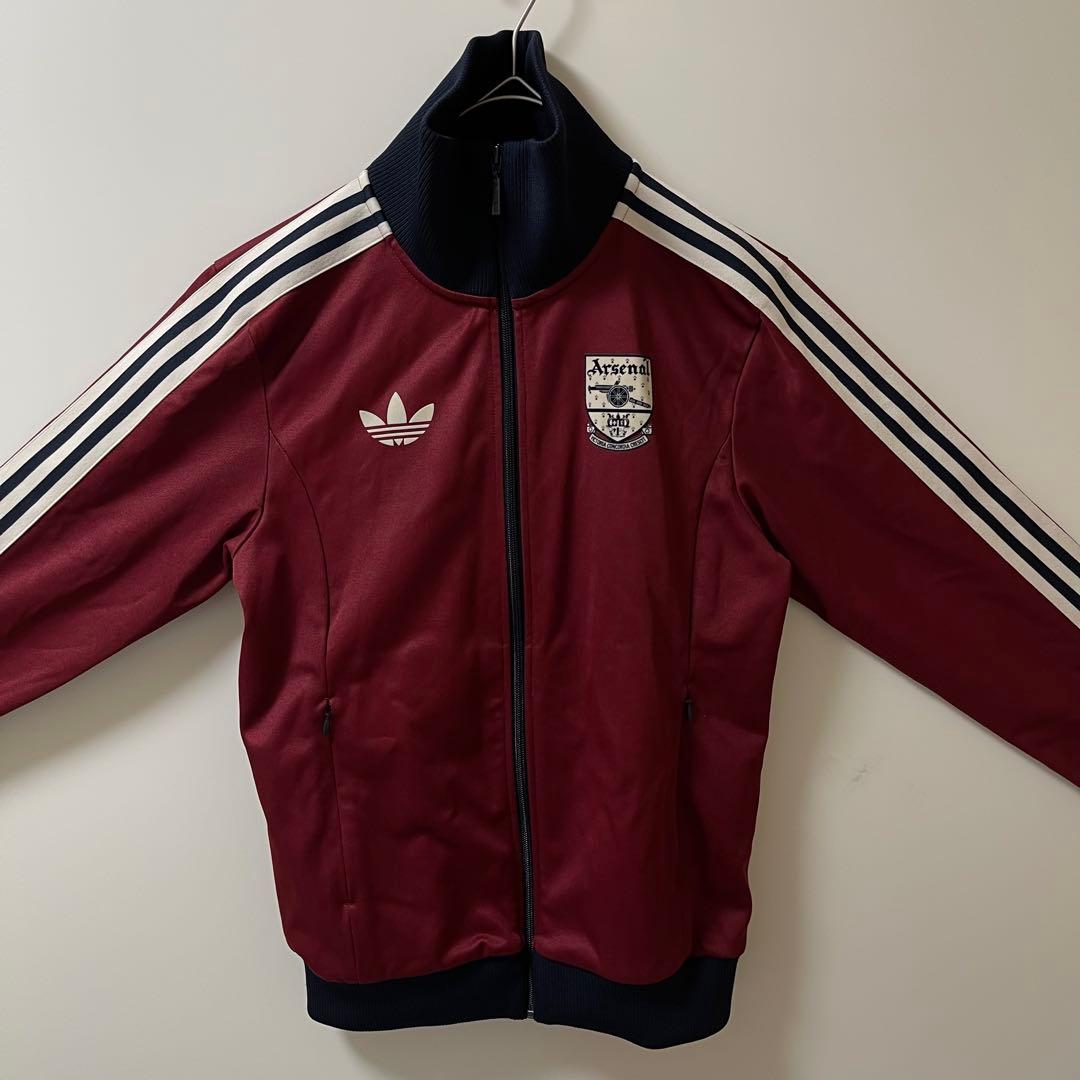 新品同様Ｓ】アーセナル　アディダス刺繍トラックジャケットジャージトップ　マルーン