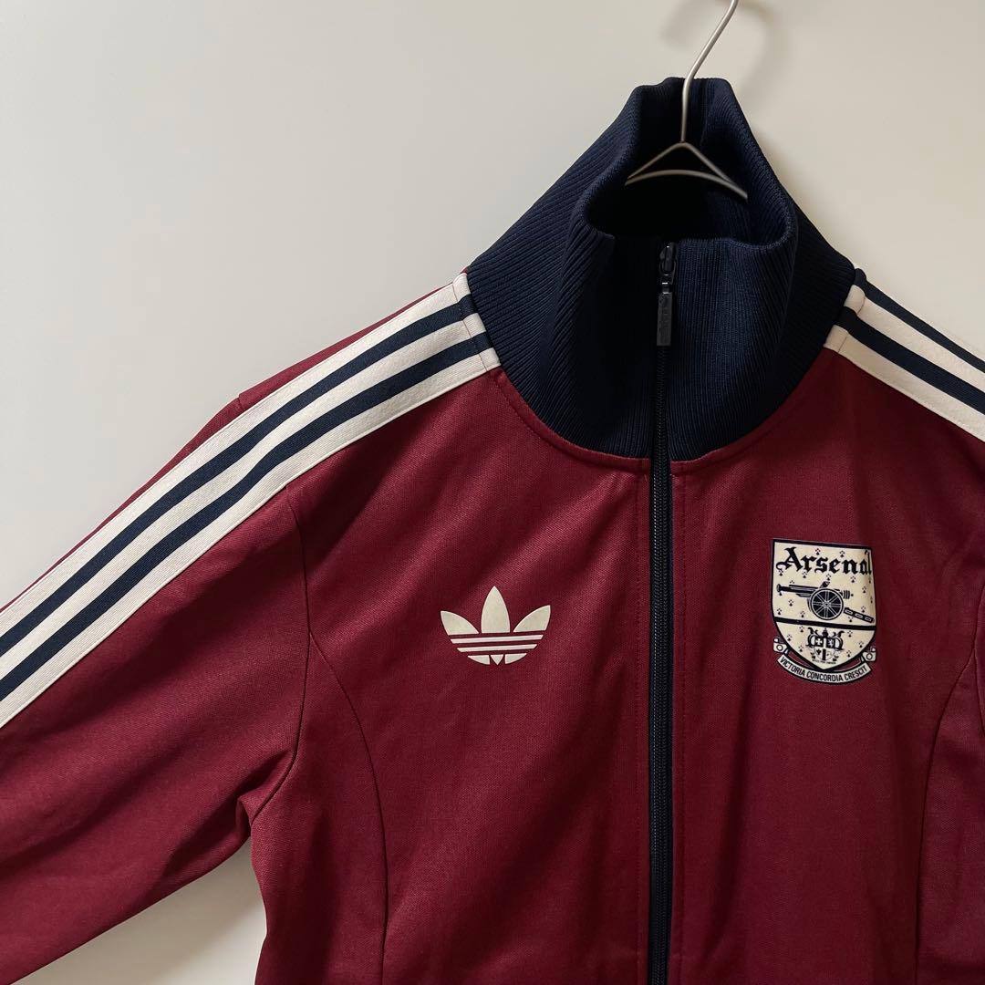 新品同様Ｓ】アーセナル　アディダス刺繍トラックジャケットジャージトップ　マルーン