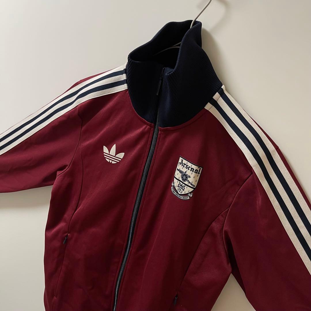 新品同様Ｓ】アーセナル　アディダス刺繍トラックジャケットジャージトップ　マルーン
