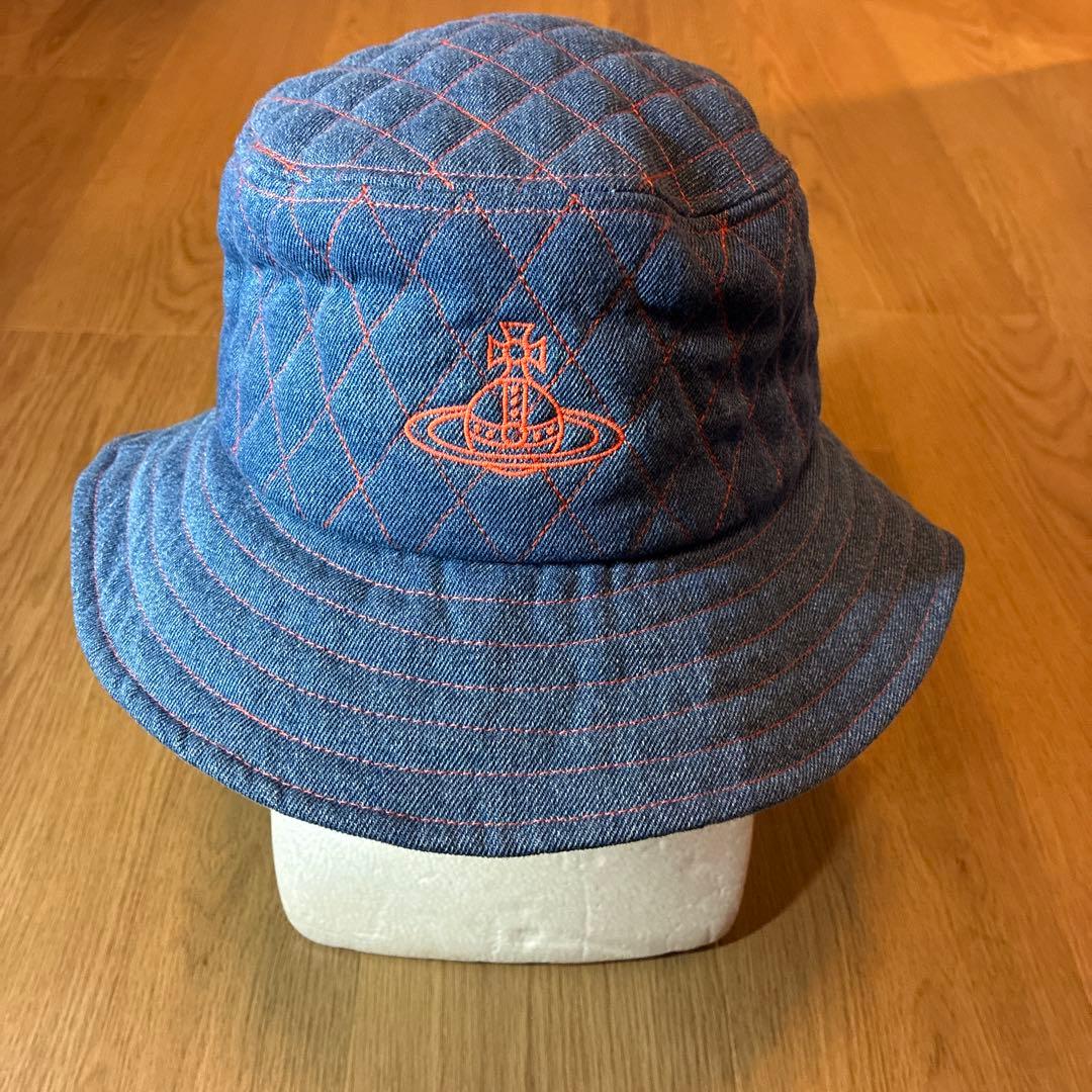 【未使用品】ヴィヴィアンウエストウッド キルティング バケットハット ブルー