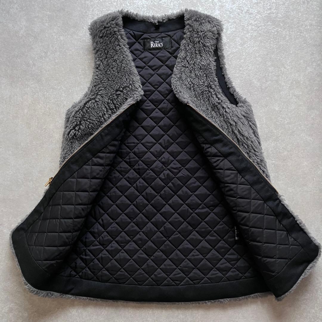 ユナイテッドアローズ ザリラクス ボア ライナー ベスト グレー ウール100