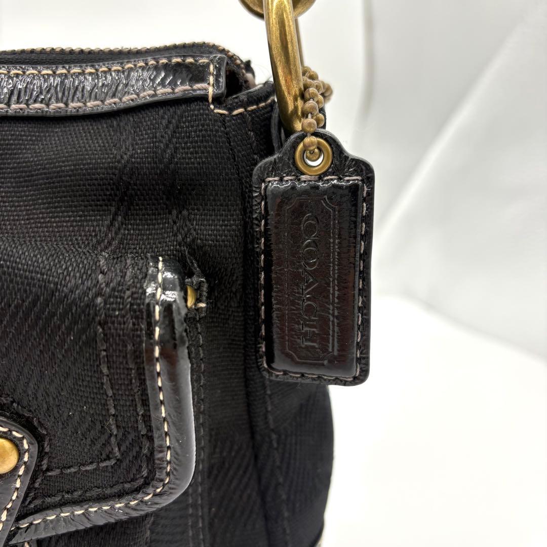 【極美品】コーチ　レガシー　ワンショルダーバッグ　シグネチャー　ターンロック　黒