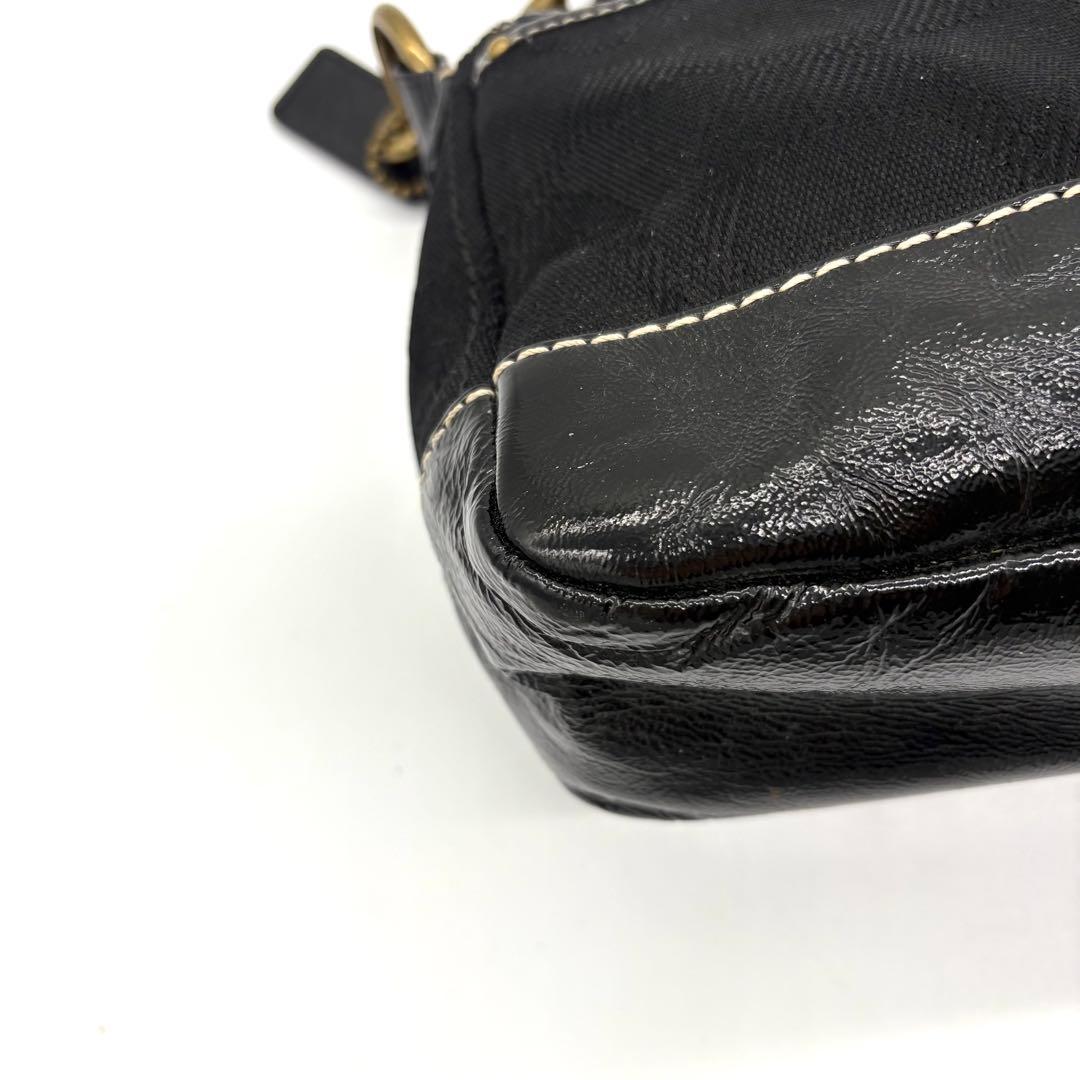 【極美品】コーチ　レガシー　ワンショルダーバッグ　シグネチャー　ターンロック　黒
