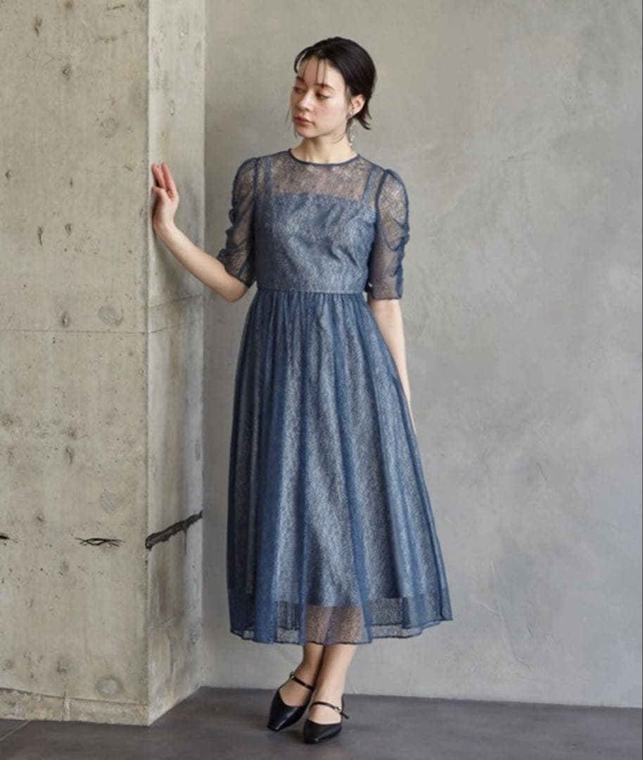 aimer エメ 結婚式参列 レースロングドレス M美品　定価19,800円