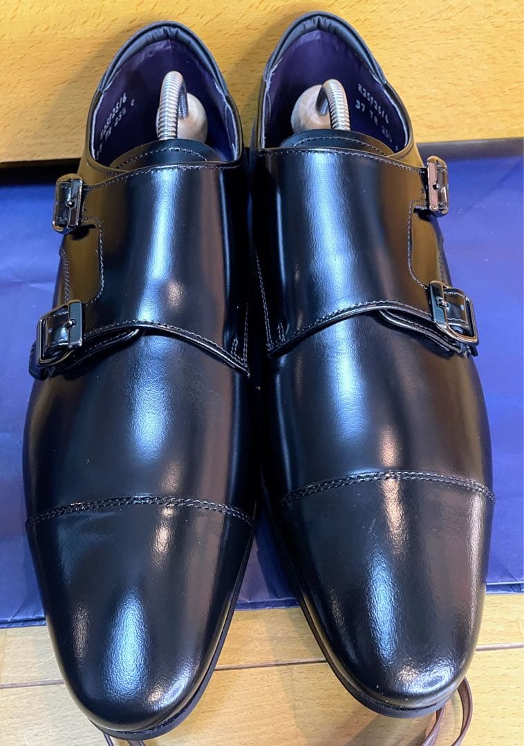 新品リーガルビジネスシューズモンクストラップスクラッチタフレザー25.5