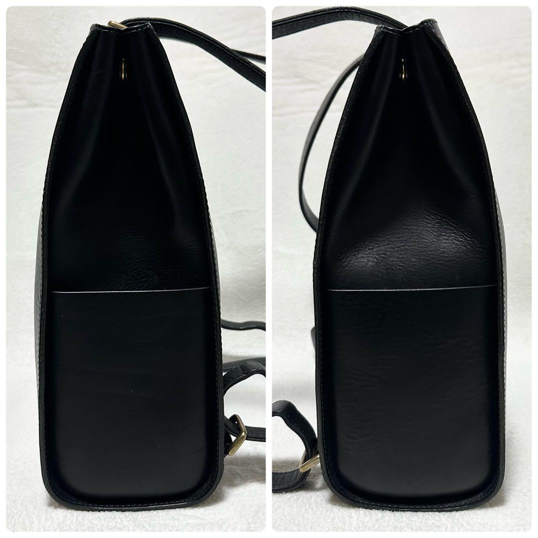 ibona イボーナ リュック スライン バックパック 黒 レザー 本革 A4可