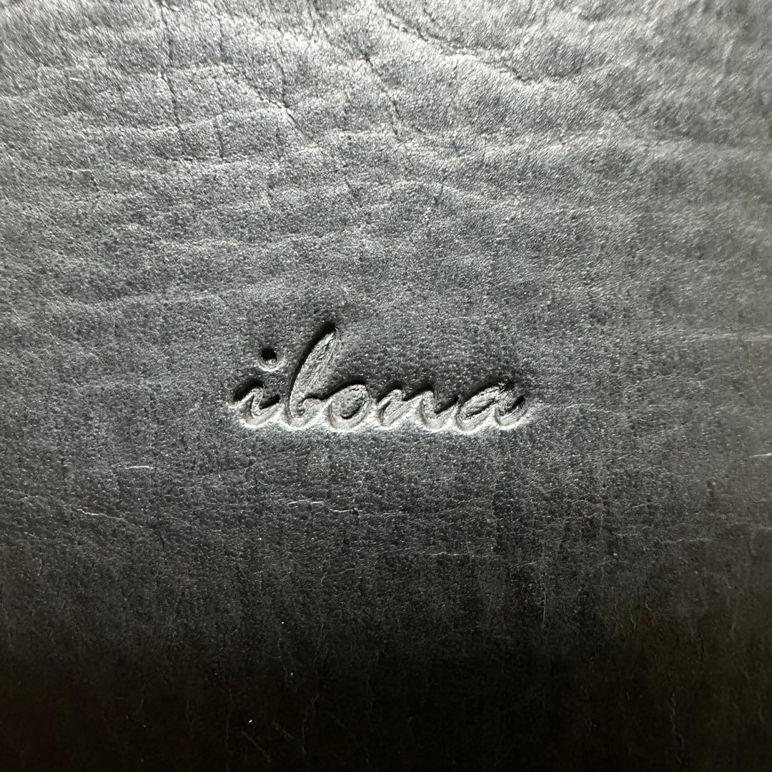 ibona イボーナ リュック スライン バックパック 黒 レザー 本革 A4可