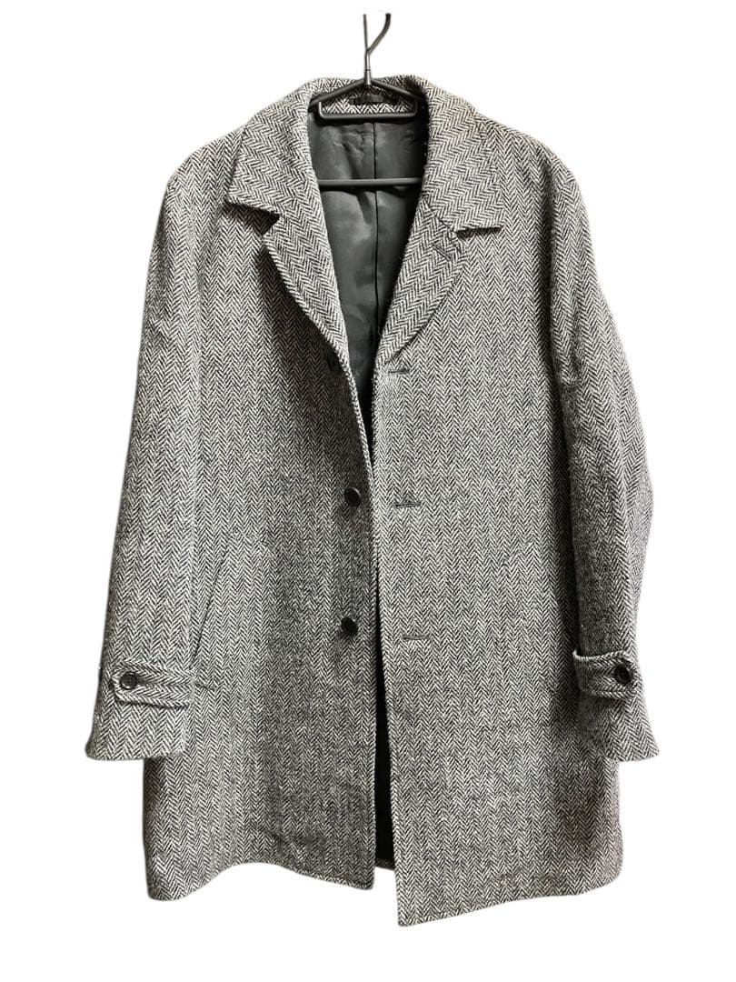 Harris Tweed ハリスツイード　ヘリンボーン　ウール　チェスターコート