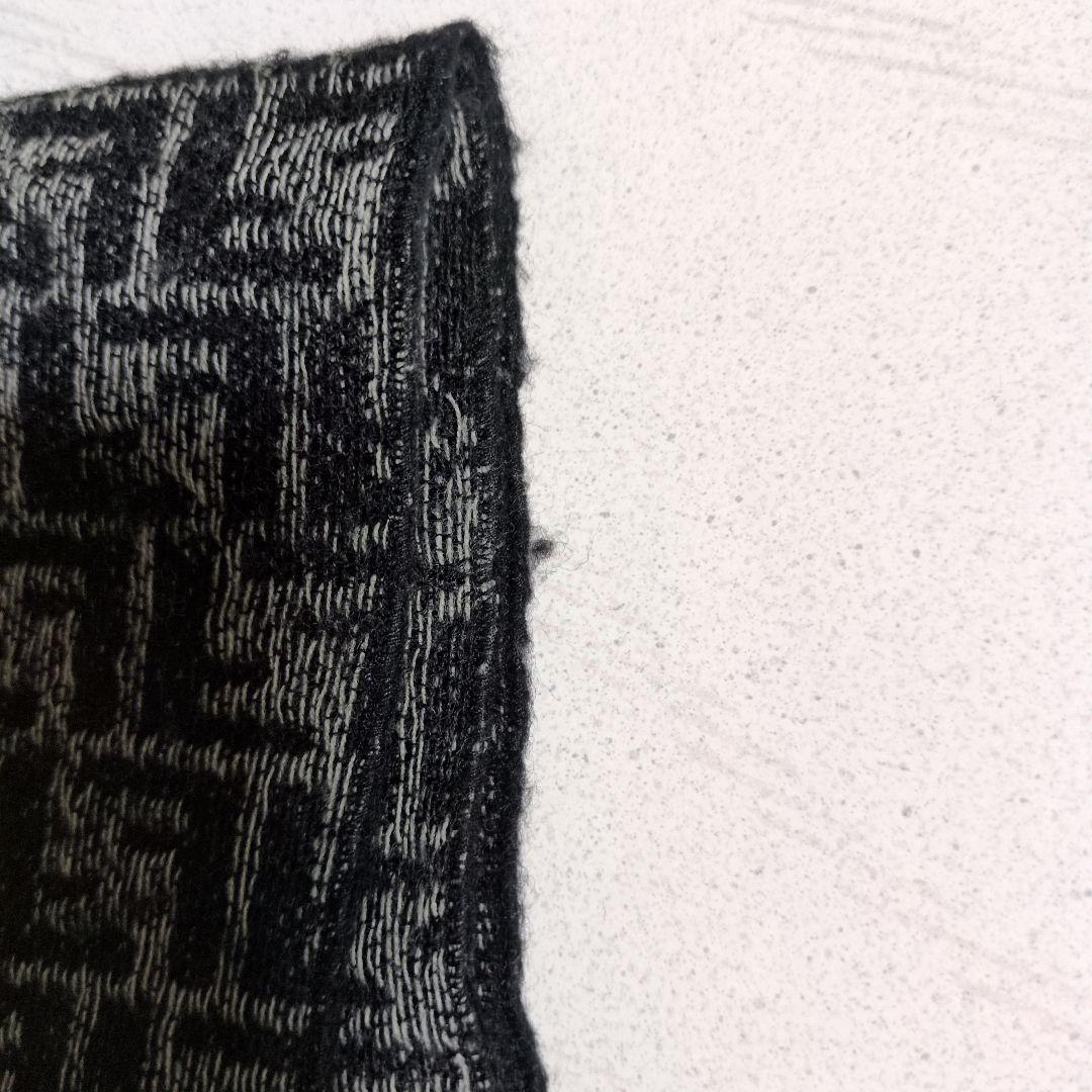 FENDI ズッカ柄 マフラー ストール 総柄 グレー ウール100%