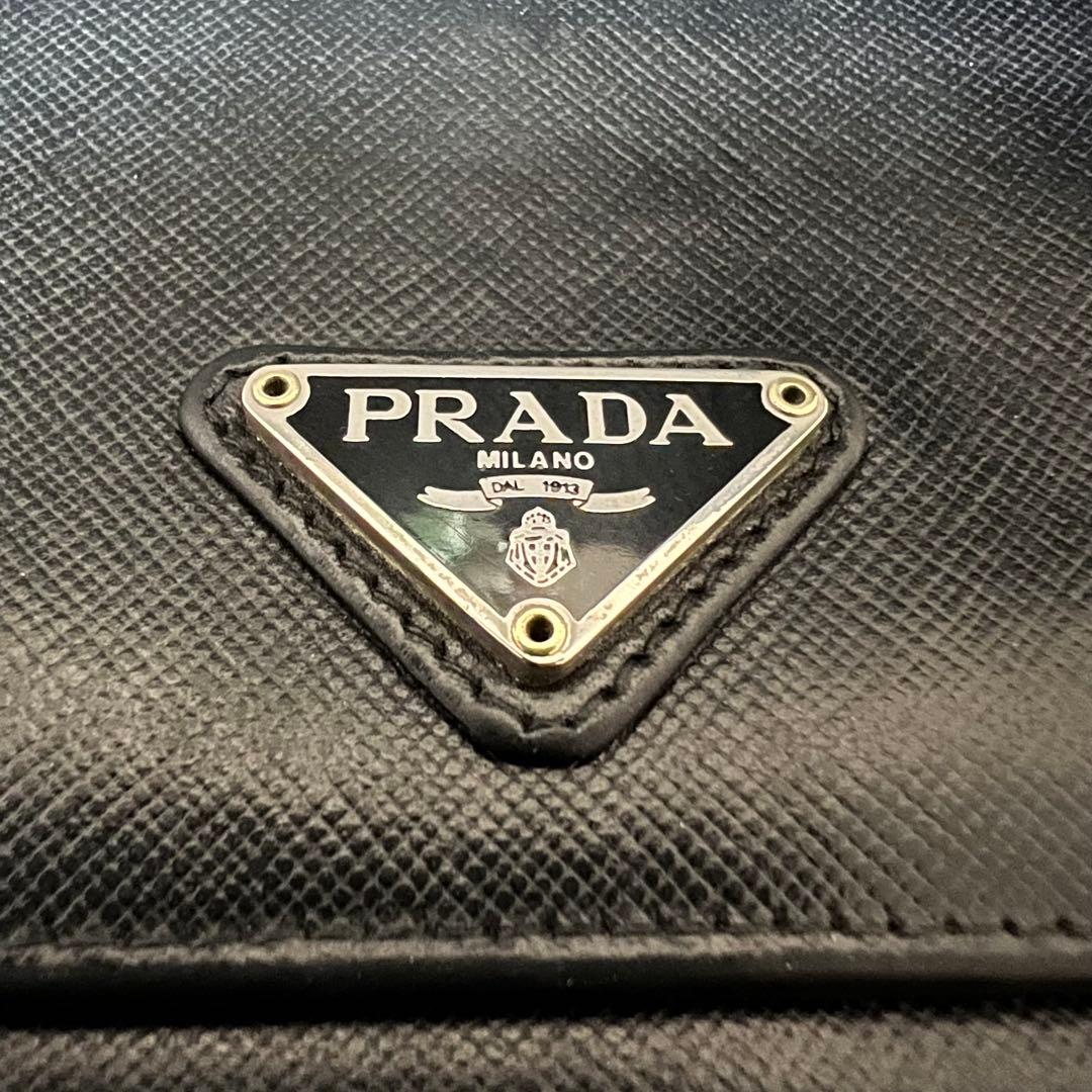 PRADA/プラダ☆コンパクトウォレット☆サフィアーノレザー☆三角ロゴ☆ブラック