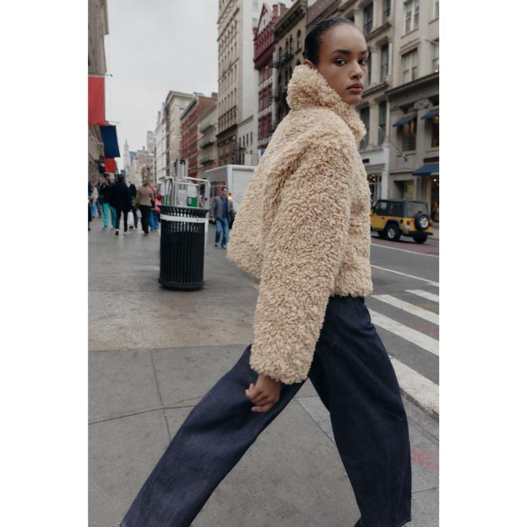 新品 ZARA トグルボタン フェイクファージャケット