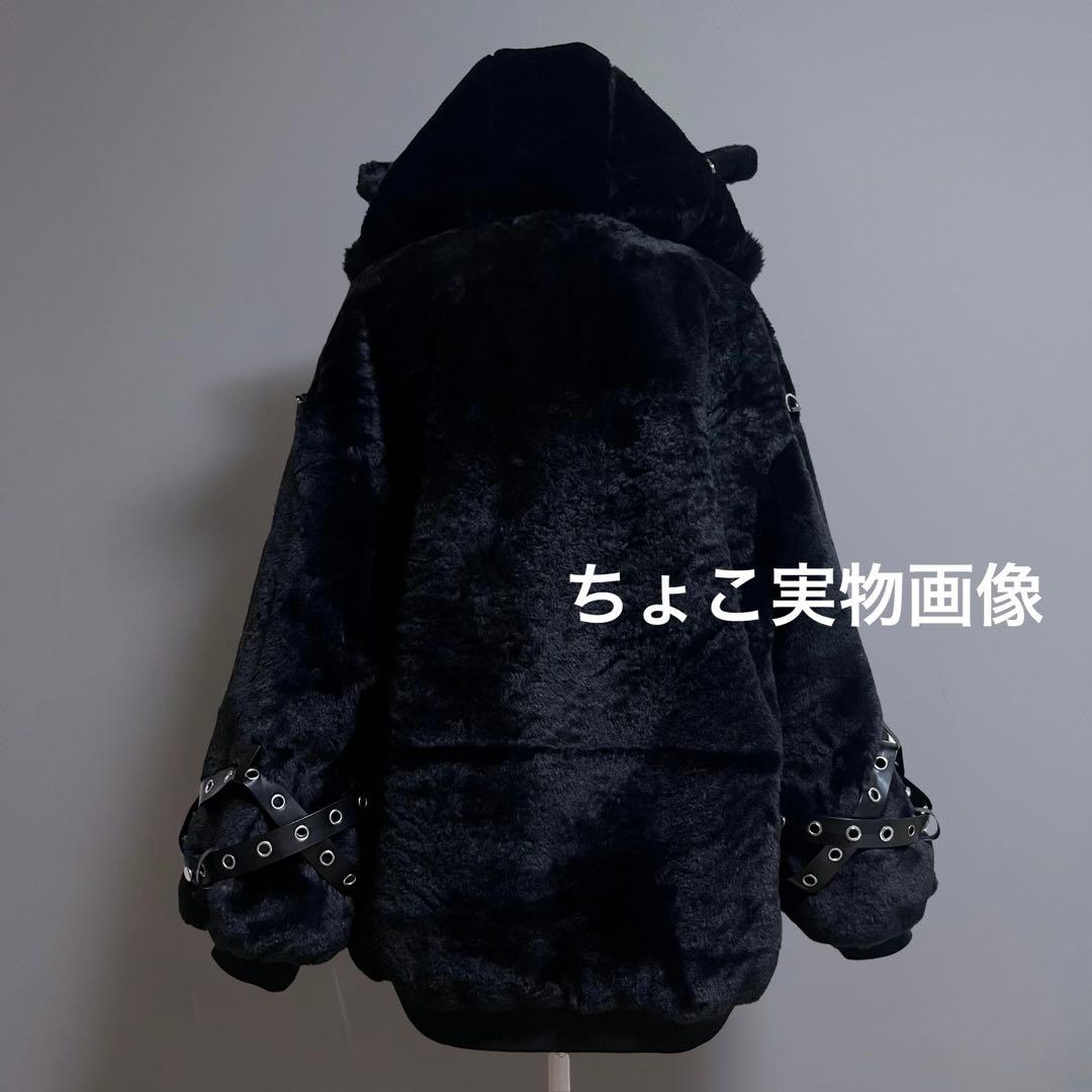 猫耳もこもこブルゾンパーカー ファーパーカー フリース サブカル コート