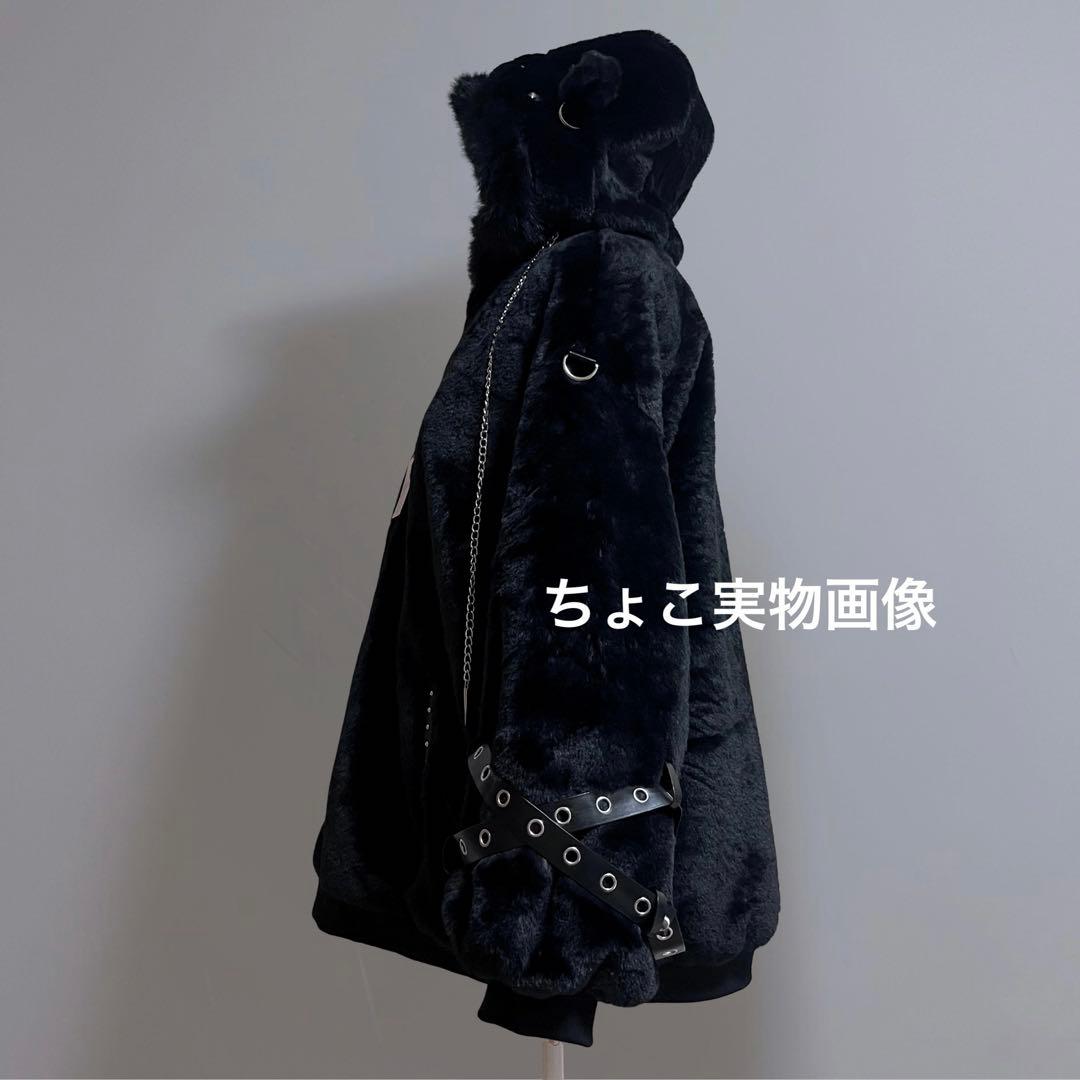 猫耳もこもこブルゾンパーカー ファーパーカー フリース サブカル コート