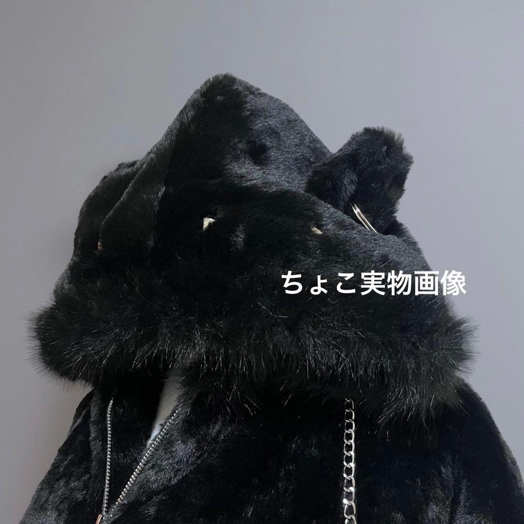 猫耳もこもこブルゾンパーカー ファーパーカー フリース サブカル コート