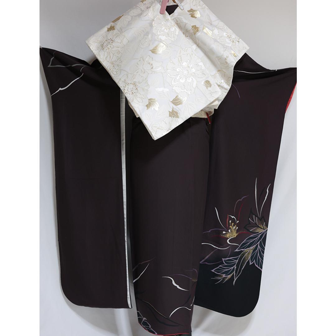 振袖6点セット♦丈169cm帯新品帯締め帯揚げフルセット成人式YO01