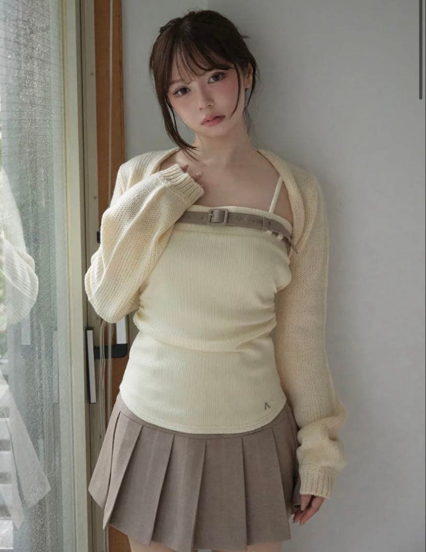 スカート ANDMARY Heidi belt pleats set up