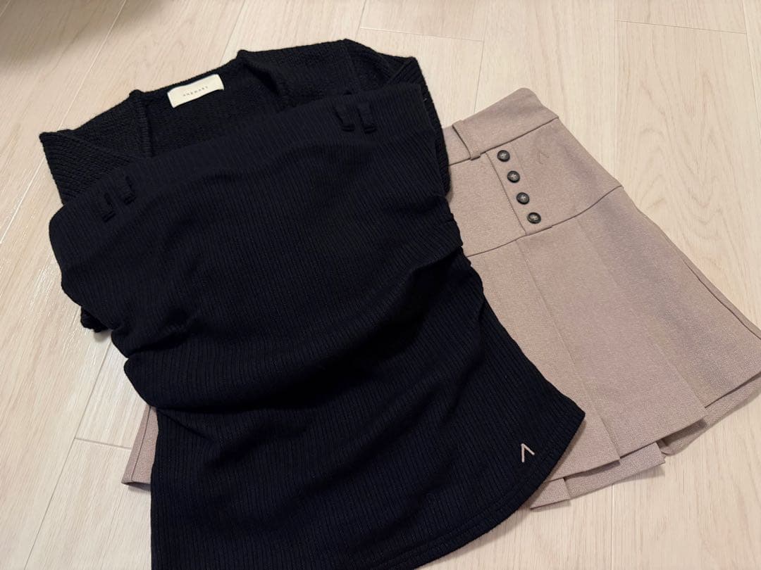 スカート ANDMARY Heidi belt pleats set up